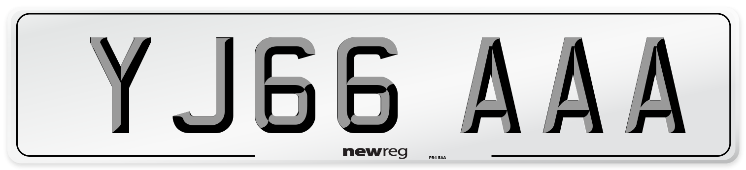 YJ66 AAA Number Plate from New Reg